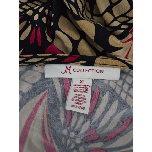 JM Collection Buckle Accented Blouse Women XL Multicolor - Picture 2 of 3